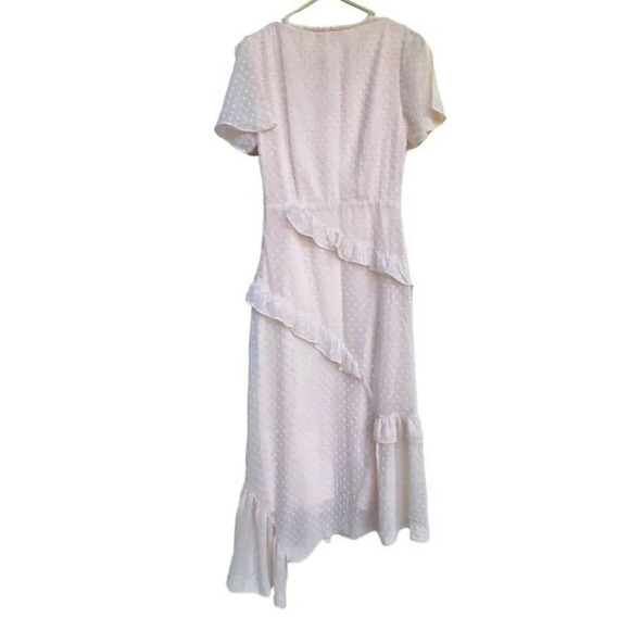 LULUS Next to You Cream Swiss Dot Ruffled Midi Dress xs - Picture 3 of 4